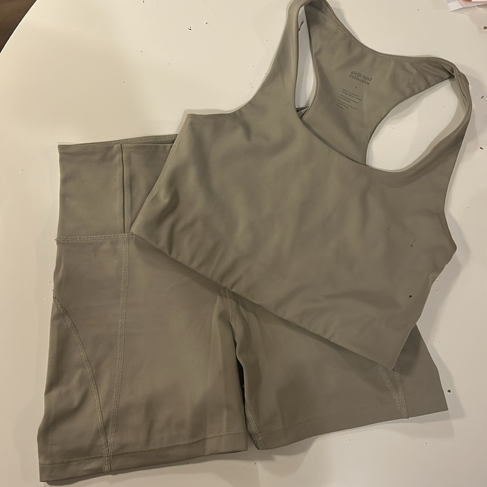 Girlfriend Collective Sage Green Workout Set